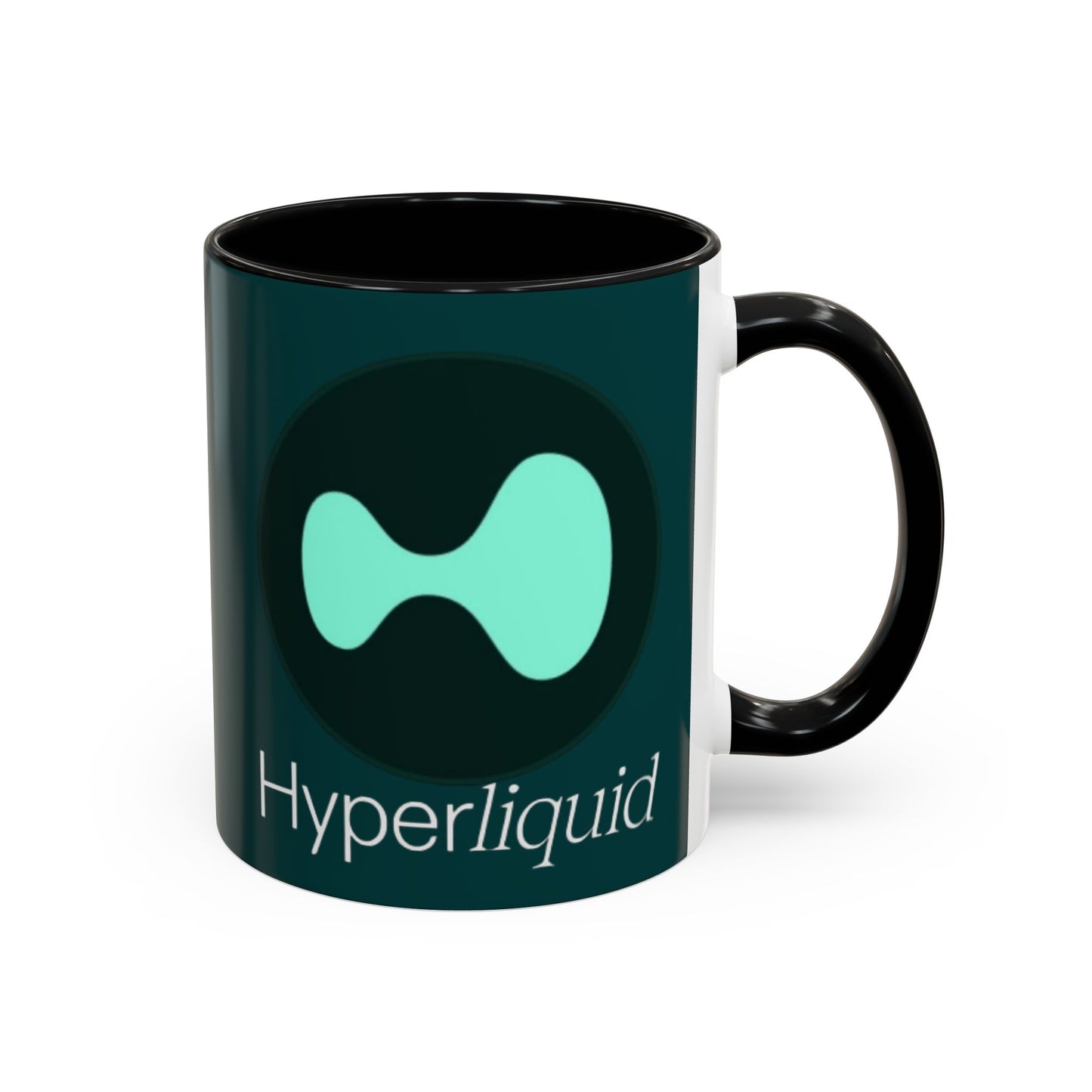 Hyperliquid White font Dark Hyperliquid Accent Mug by cypherpunkgear.com