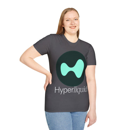Hyperliquid White font Unisex T-Shirt by cypherpunkgear.com