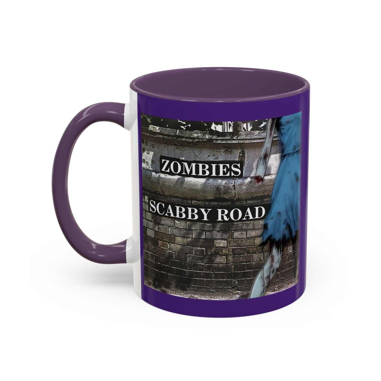 2-sided, Scabby Road Purple Accent Mug by CreepyCrafts.boo