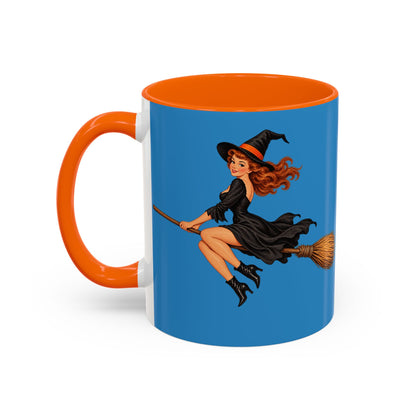 Hazel Hex Blue Accent Mug by CreepyCrafts.boo