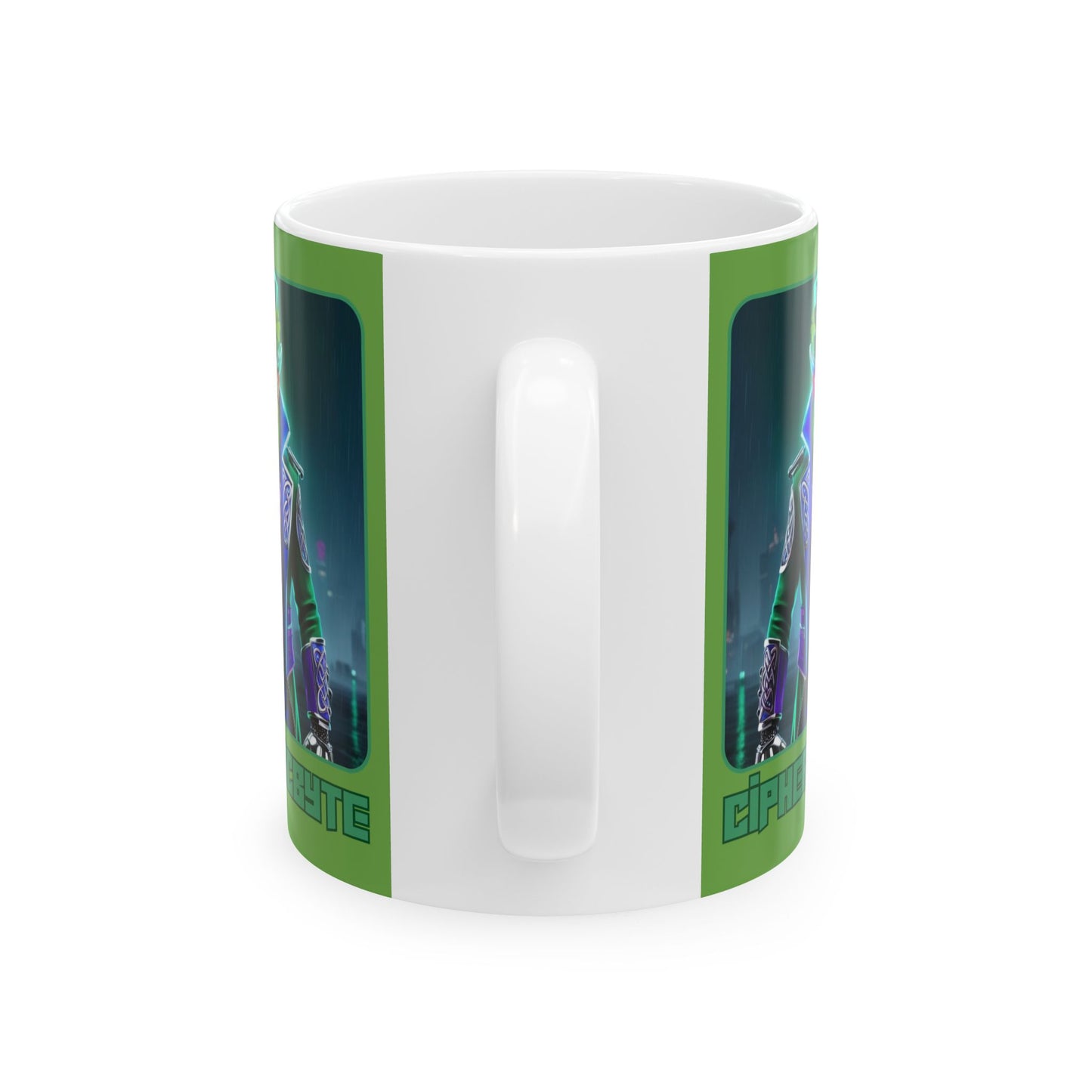 Cipher McByte Green Mug by cypherpunkgear.com