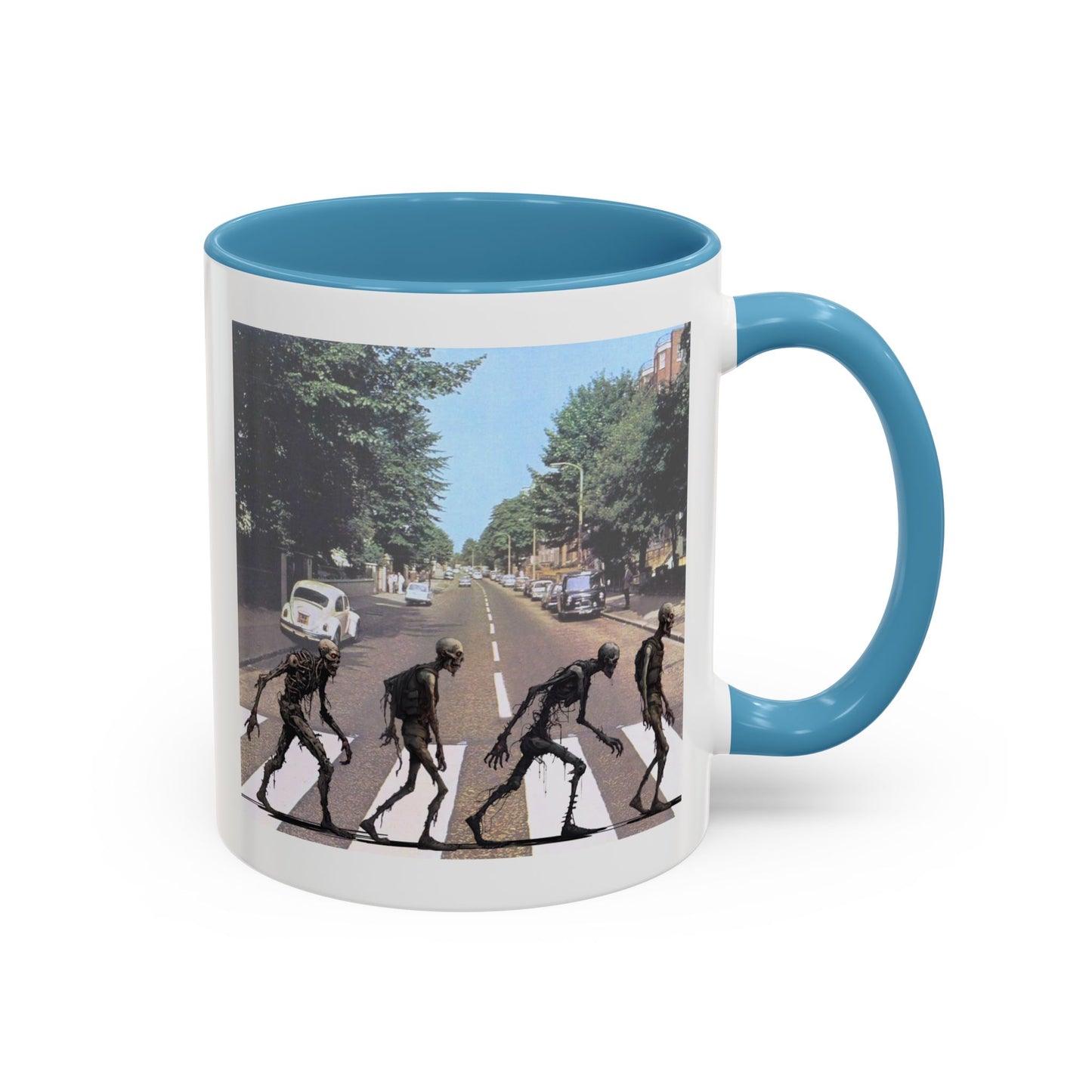 2-sided, Scabby Road White Accent Mug by CreepyCrafts.boo