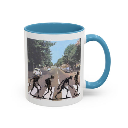 2-sided, Scabby Road White Accent Mug by CreepyCrafts.boo