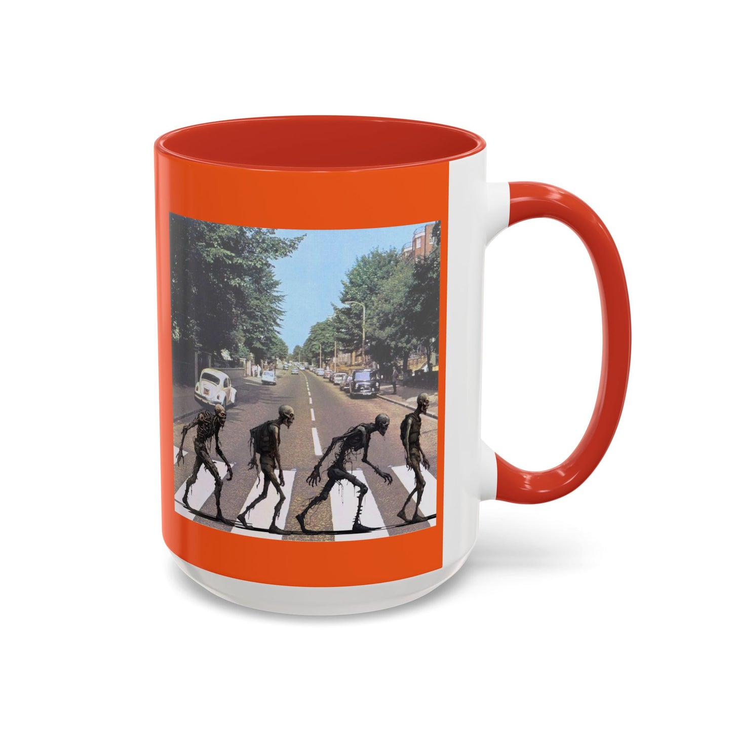 2-sided, Scabby Road Orange Accent Mug by CreepyCrafts.boo