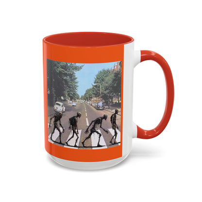 2-sided, Scabby Road Orange Accent Mug by CreepyCrafts.boo