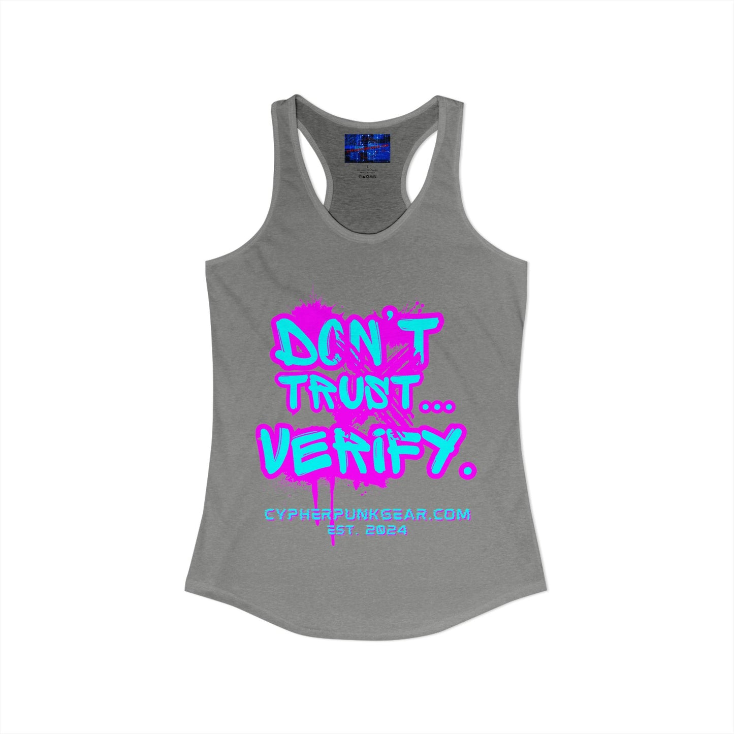 Don't Trust...Verify. Women's Racerback Tank Top by cypherpunkgear.com