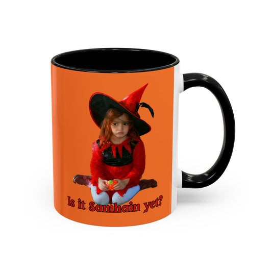 Is it Samhain yet? Orange Accent Mug by CreepyCrafts.boo