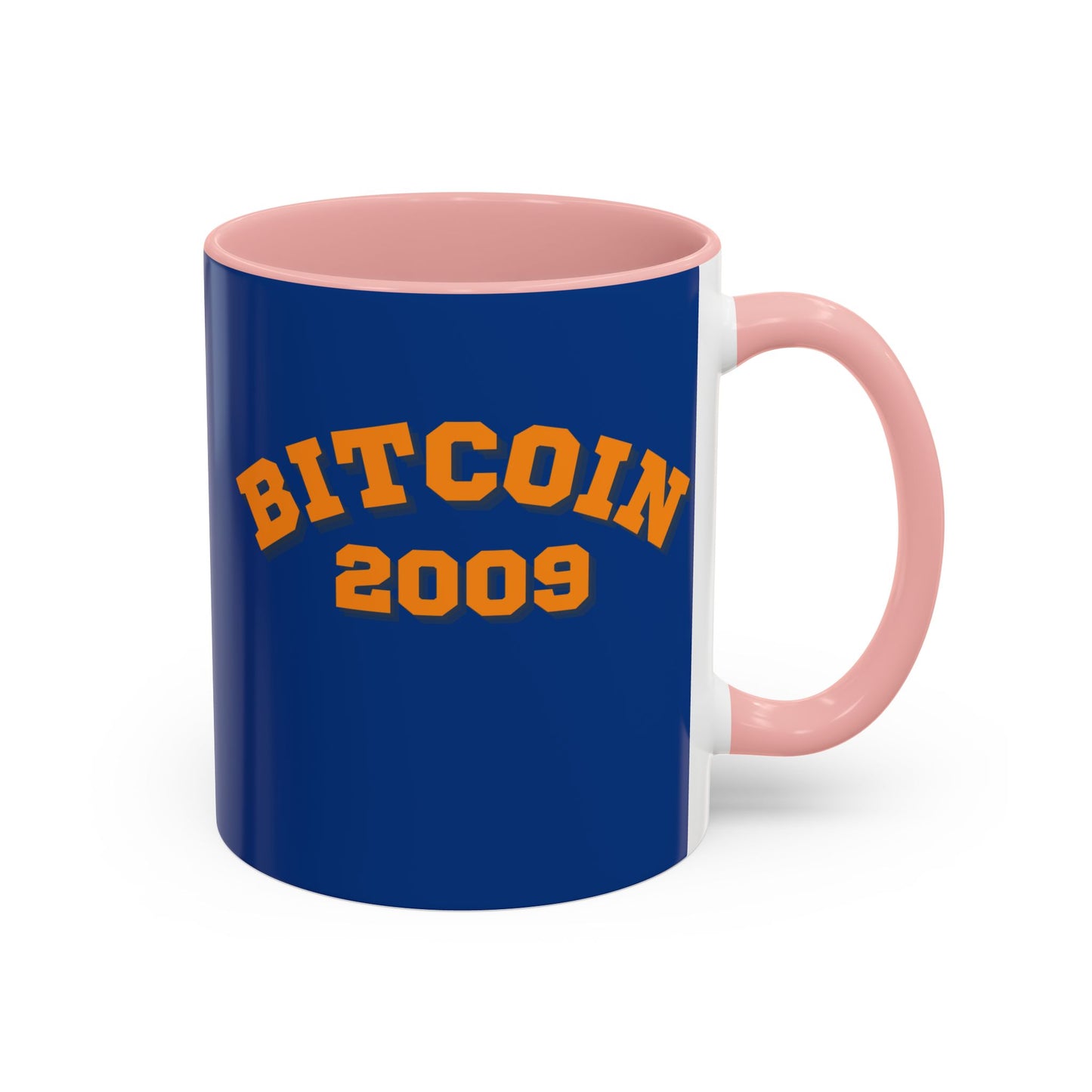 Bitcoin 2009 Dark Blue Accent Mug by cypherpunkgear.com
