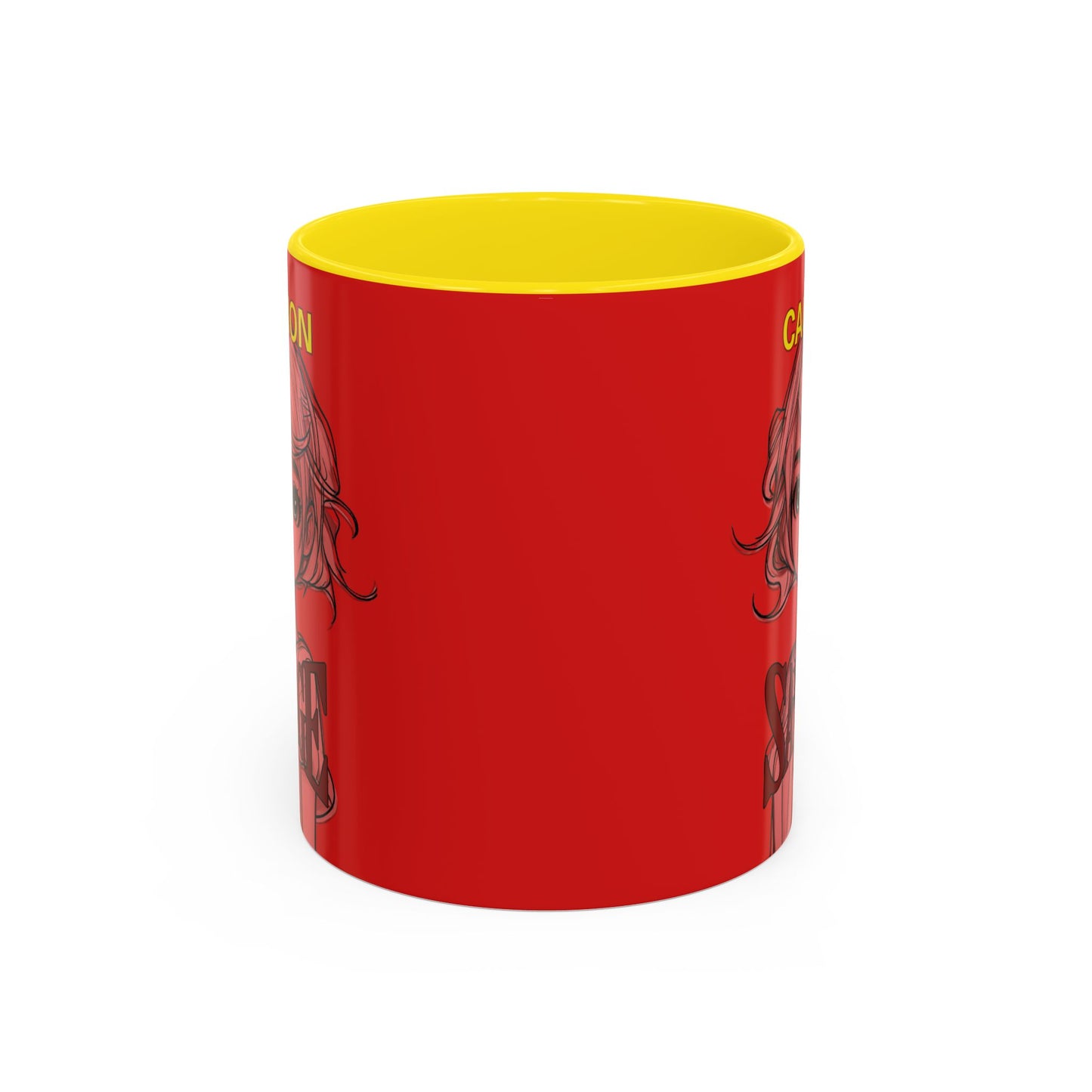 Caution, Savage Red Accent Mug by cypherpunkgear.com