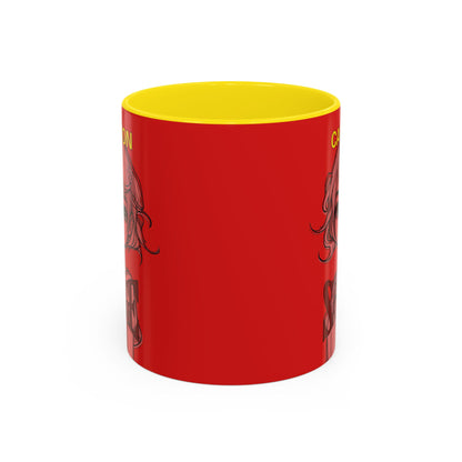 Caution, Savage Red Accent Mug by cypherpunkgear.com