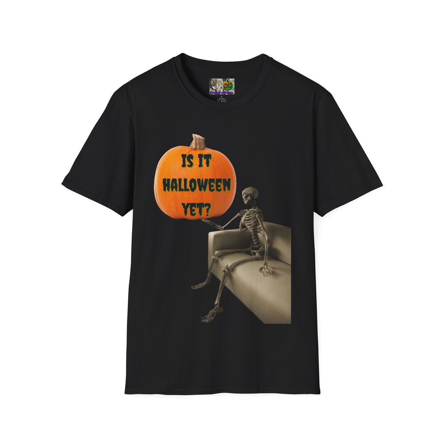 Is it Halloween yet? Skeleton's Pumpkin Dark colors Unisex T-Shirt by CreepyCrafts.boo