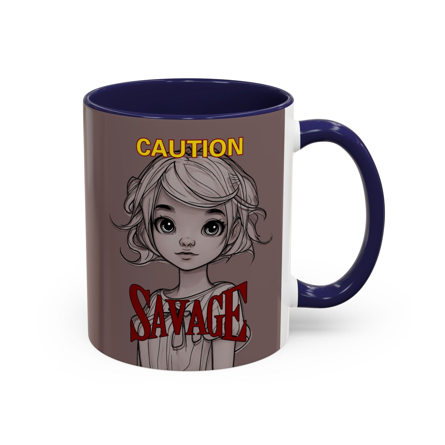 Caution, Savage Grey Accent Mug by cypherpunkgear.com