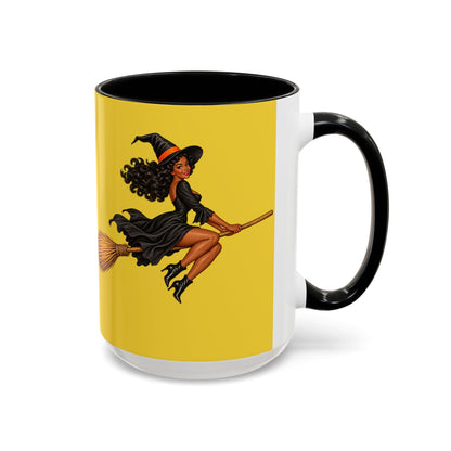 Velvet Vex Yellow Accent Mug by CreepyCrafts.boo