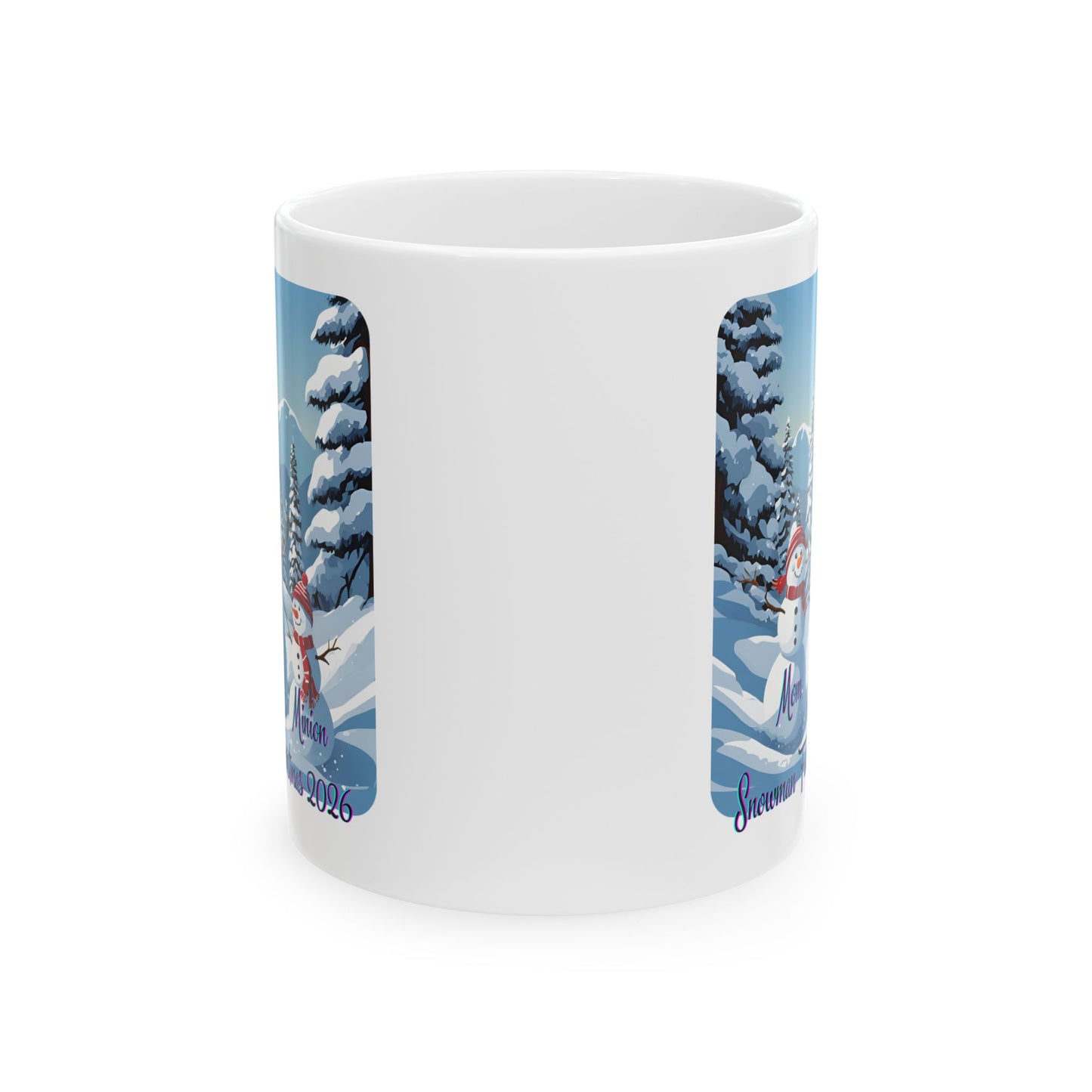 Snowman Family of 3 White Mug by cypherpunkgear.com