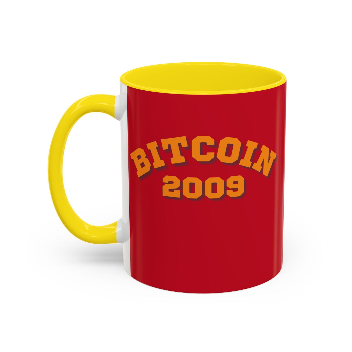 Bitcoin 2009 Red Accent Mug by cypherpunkgear.com