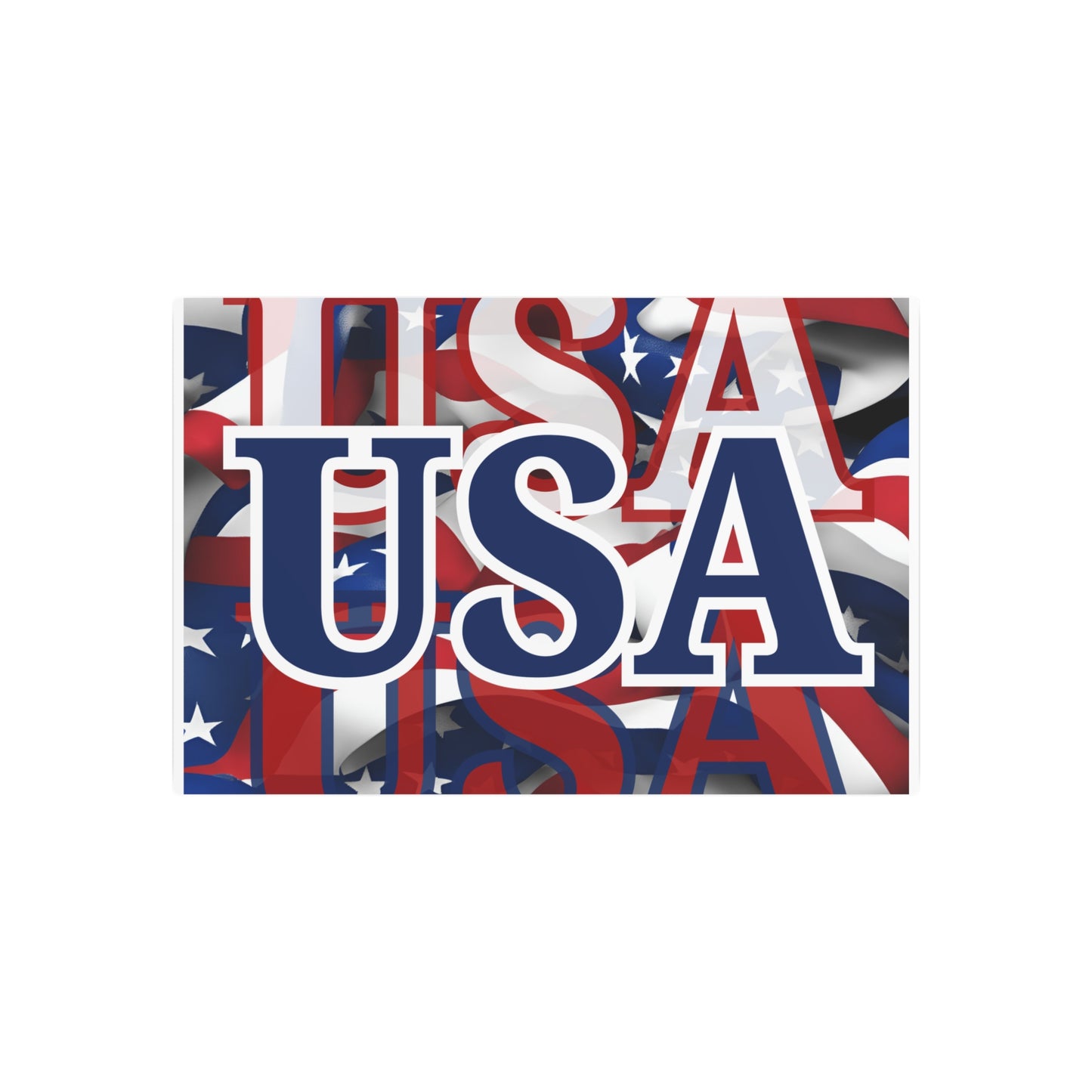 USA! USA! USA Blue Center Metal Art Sign by cypherpunkgear