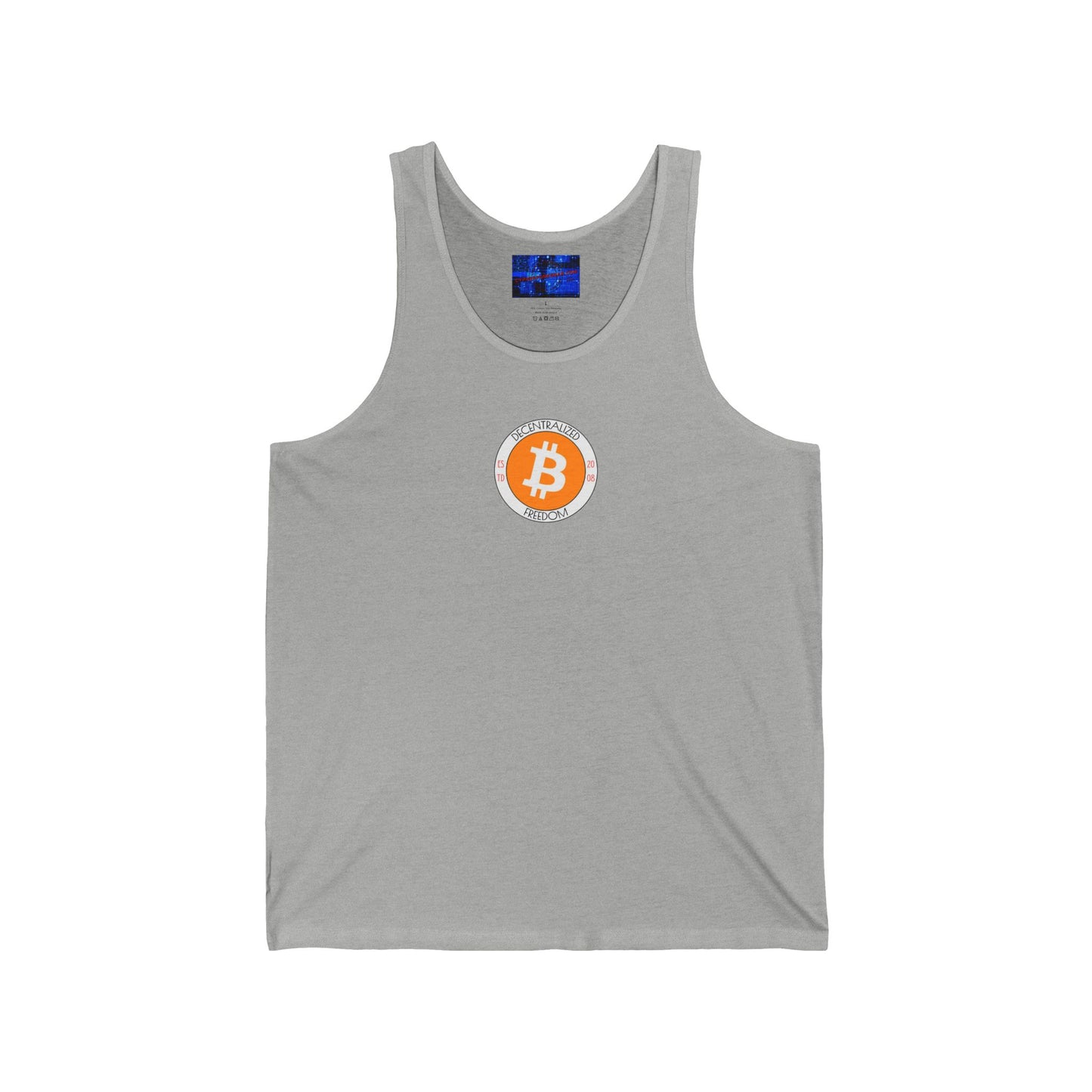 2-sided, Bitcoin, Bitcoin, Bitcoin (BTC) Unisex Jersey Tank Top by cypherpunkgear.com