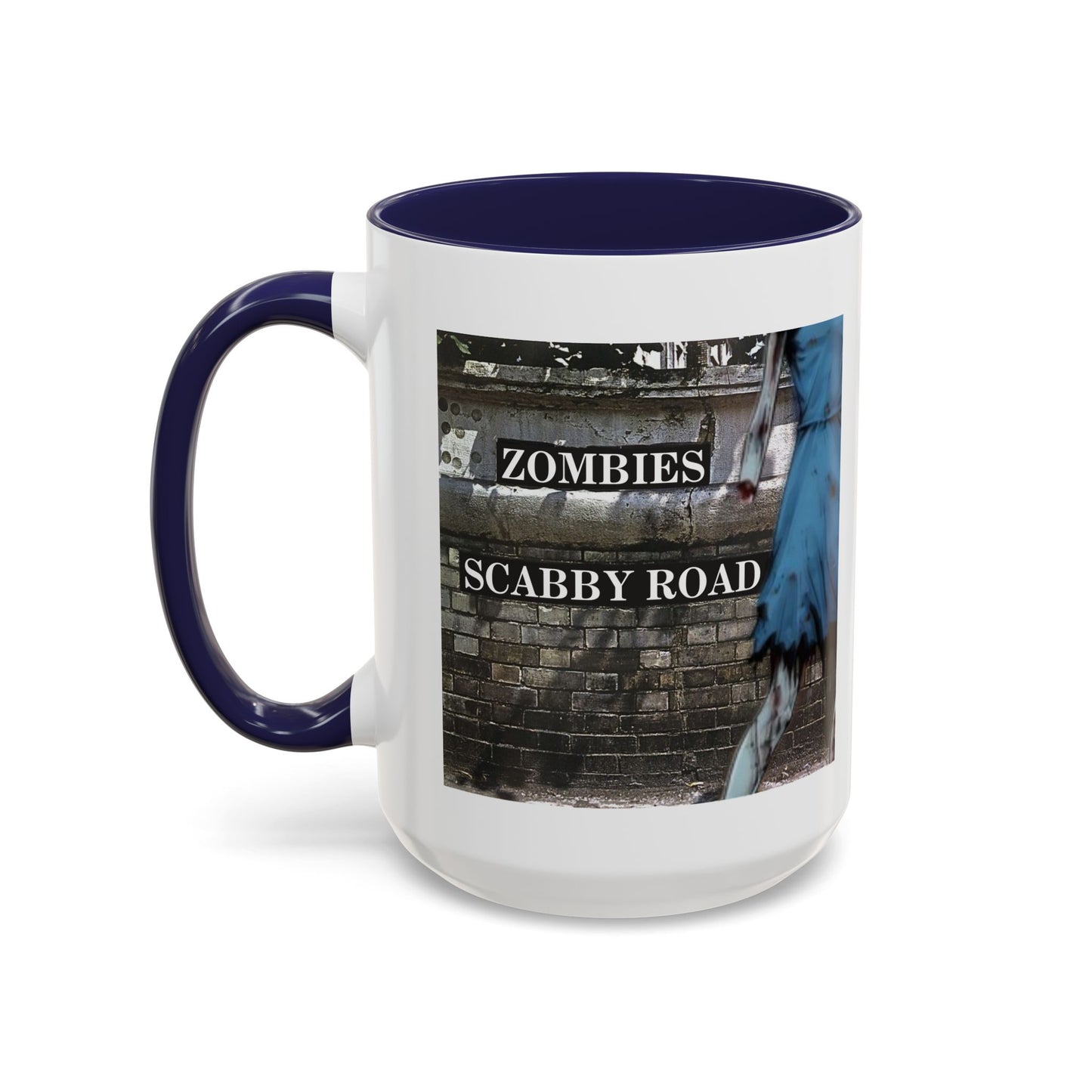 2-sided, Scabby Road White Accent Mug by CreepyCrafts.boo