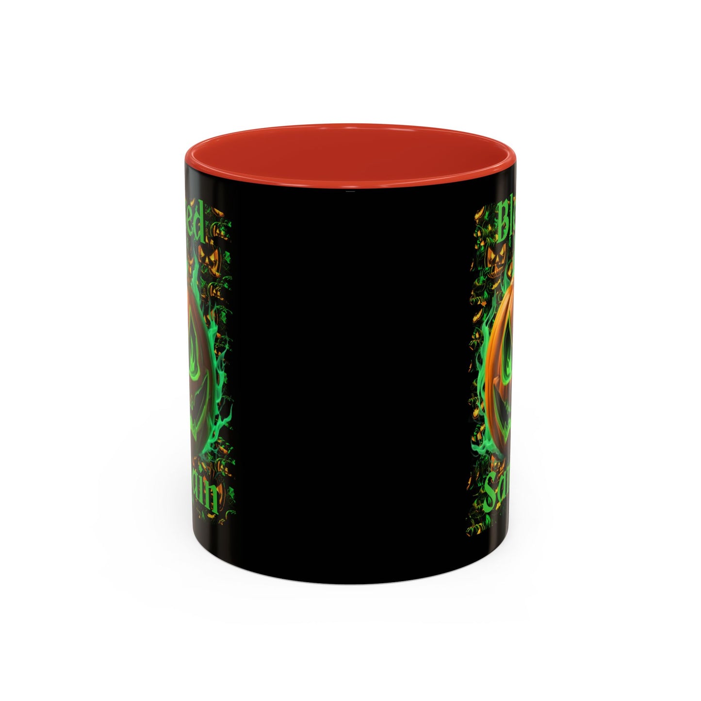 Blessed Samhain Green Jack Black Accent Mug by CreepyCrafts.boo