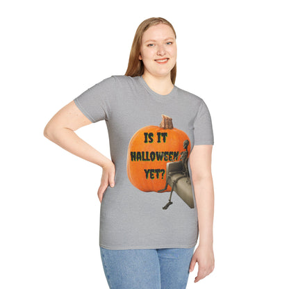 Is it Halloween yet? Skeleton's Giant Pumpkin Light colors Unisex T-Shirt by CreepyCrafts.boo