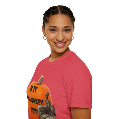 Is it Halloween yet? Skeleton's Giant Pumpkin Light colors Unisex T-Shirt by CreepyCrafts.boo
