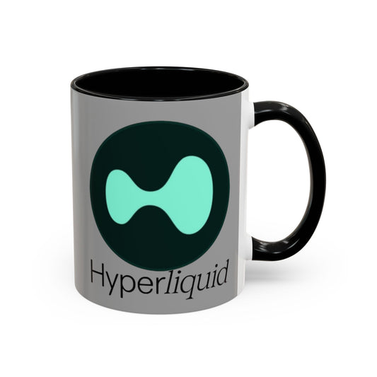 Hyperliquid Black font Grey Accent Mug by cypherpunkgear.com