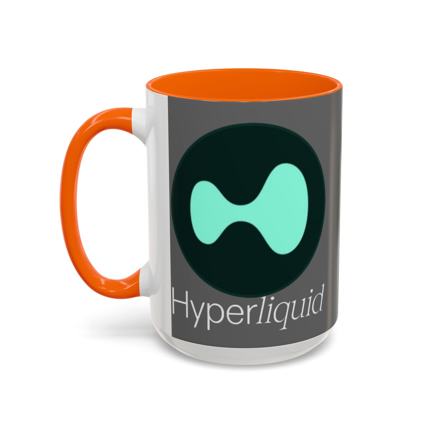 Hyperliquid White font Grey Accent Mug by cypherpunkgear.com