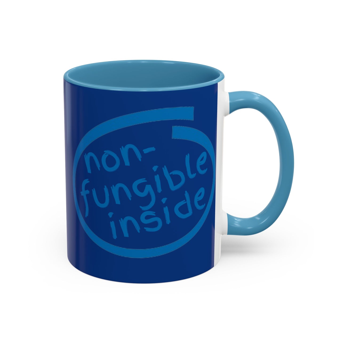 Non-Fungible Inside Dark Blue Accent Mug by cypherpunkgear.com