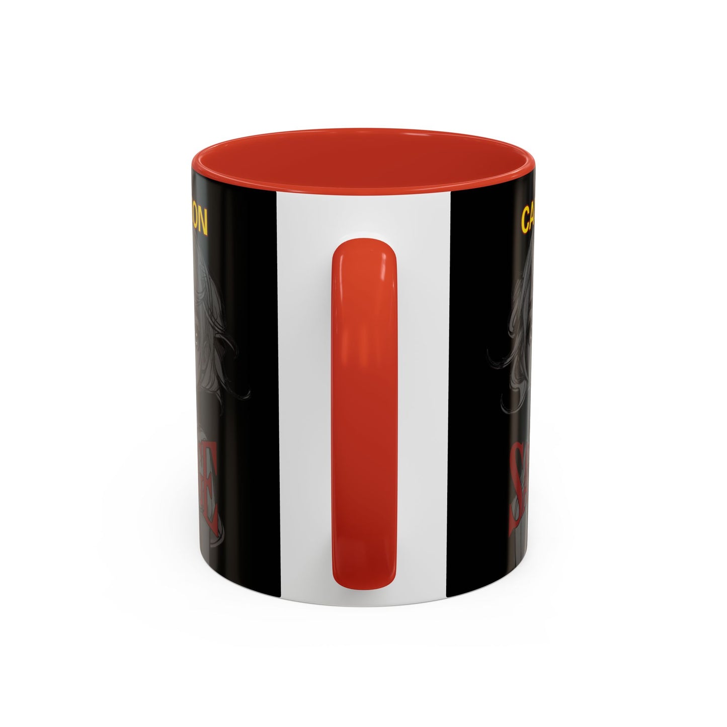 Caution, Savage Black Accent Mug by cypherpunkgear.com