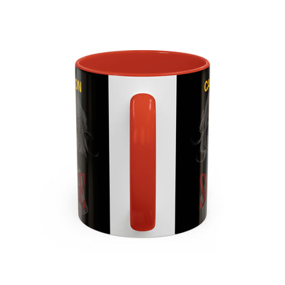 Caution, Savage Black Accent Mug by cypherpunkgear.com