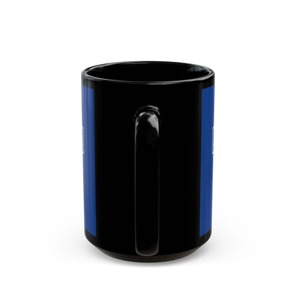 don't assume your freedoms are assured, White font, Dark Blue/Black Mug by cypherpunkgear.com