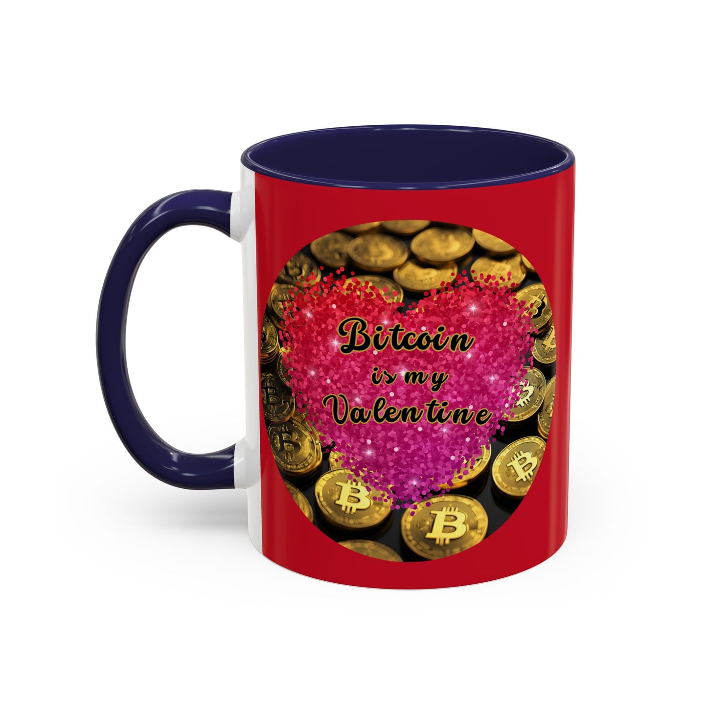 Bitcoin is My Valentine Red Accent Mug by cypherpunkgear.com