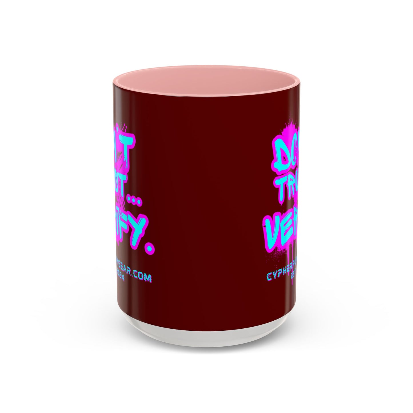 Don't Trust...Verify. Red Accent Mug by cypherpunkgear.com