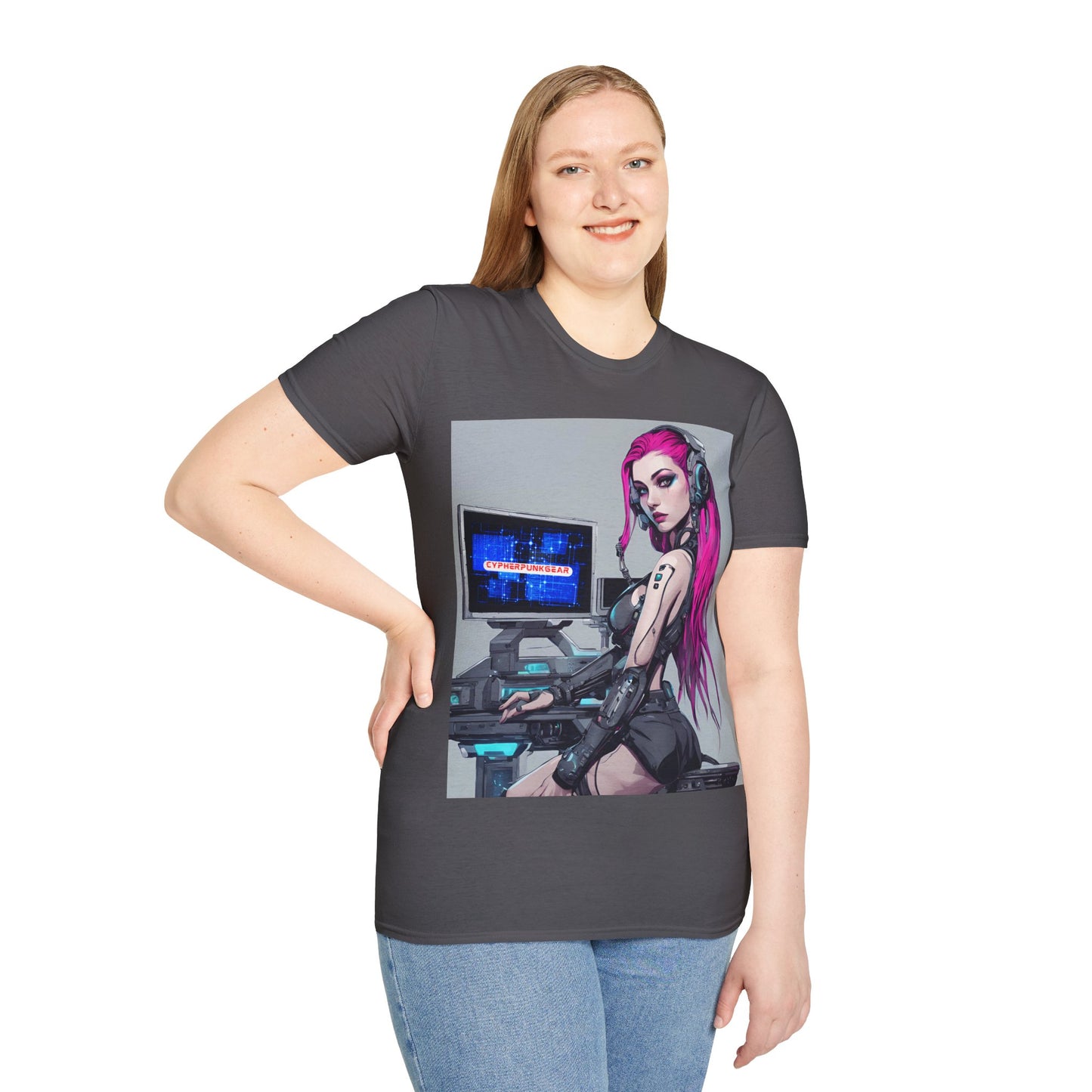 Netrunner Cyberpunk Dark colors Unisex T-Shirt by cypherpunkgear.com