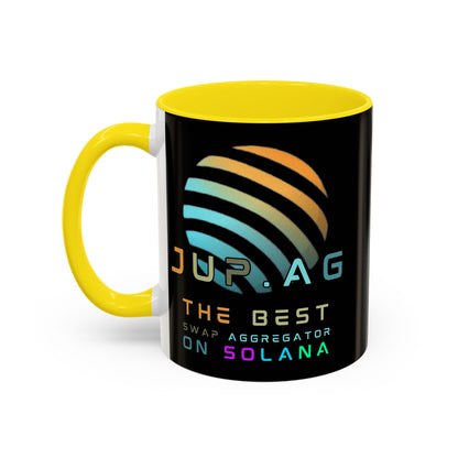 Jupiter (JUP) the best aggregator on Solana Black Accent Mug by cypherpunkgear.com