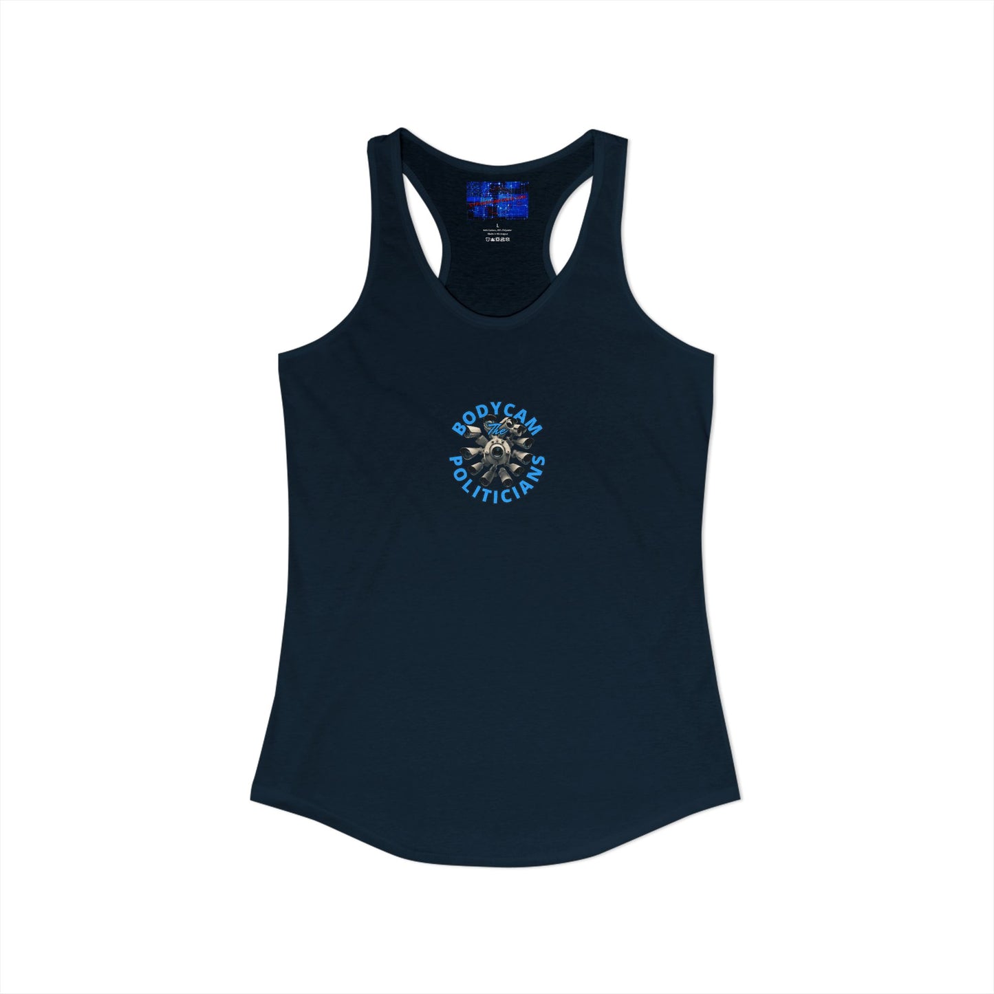 ¡BodyCam ThePoliticians de 2 caras de cypherpunkgear! Camiseta sin mangas ideal con espalda cruzada para mujer