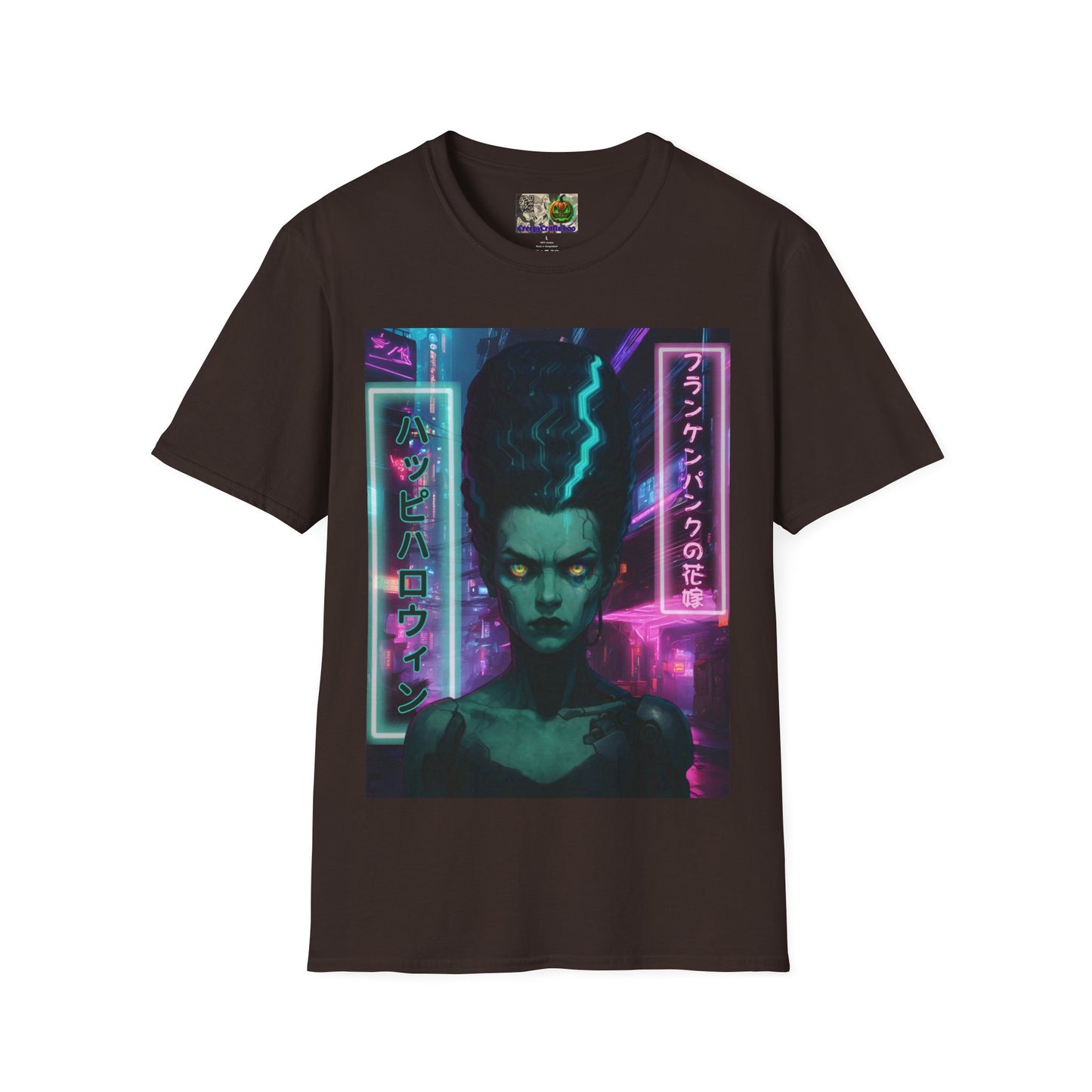 Bride of Frankenpunk Dark colors Unisex T-Shirt by CreepyCrafts.boo