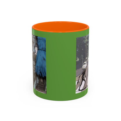 2-sided, Scabby Road Green Accent Mug by CreepyCrafts.boo