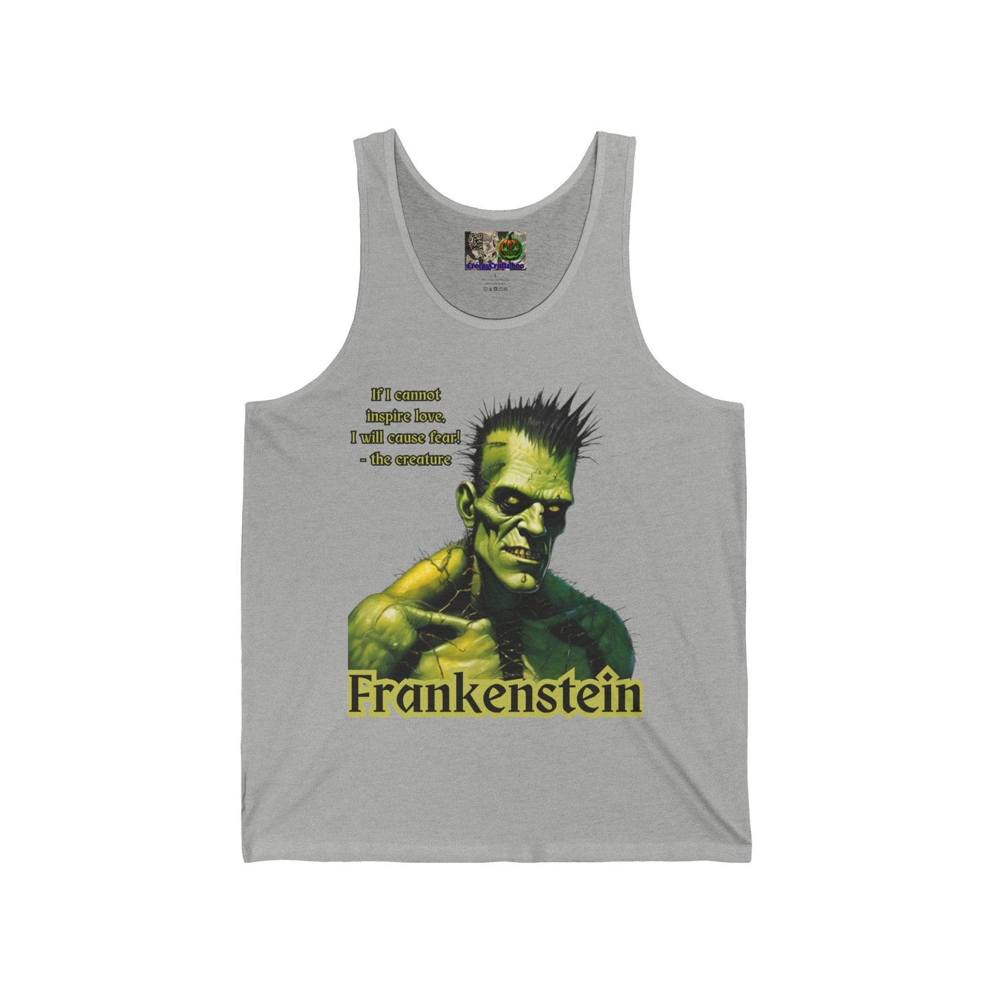 Frankenstein's Creature Unisex Jersey Tank Top by CreepyCrafts.boo