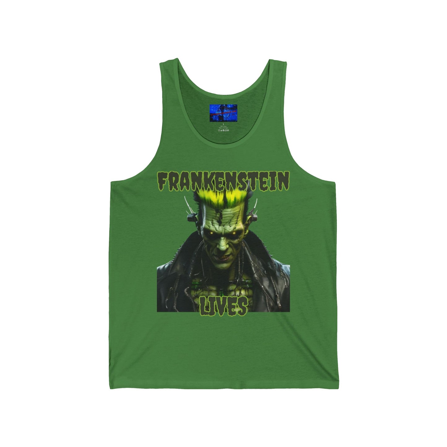 Frankenstein Lives Unisex Jersey Tank Top by cypherpunkgear