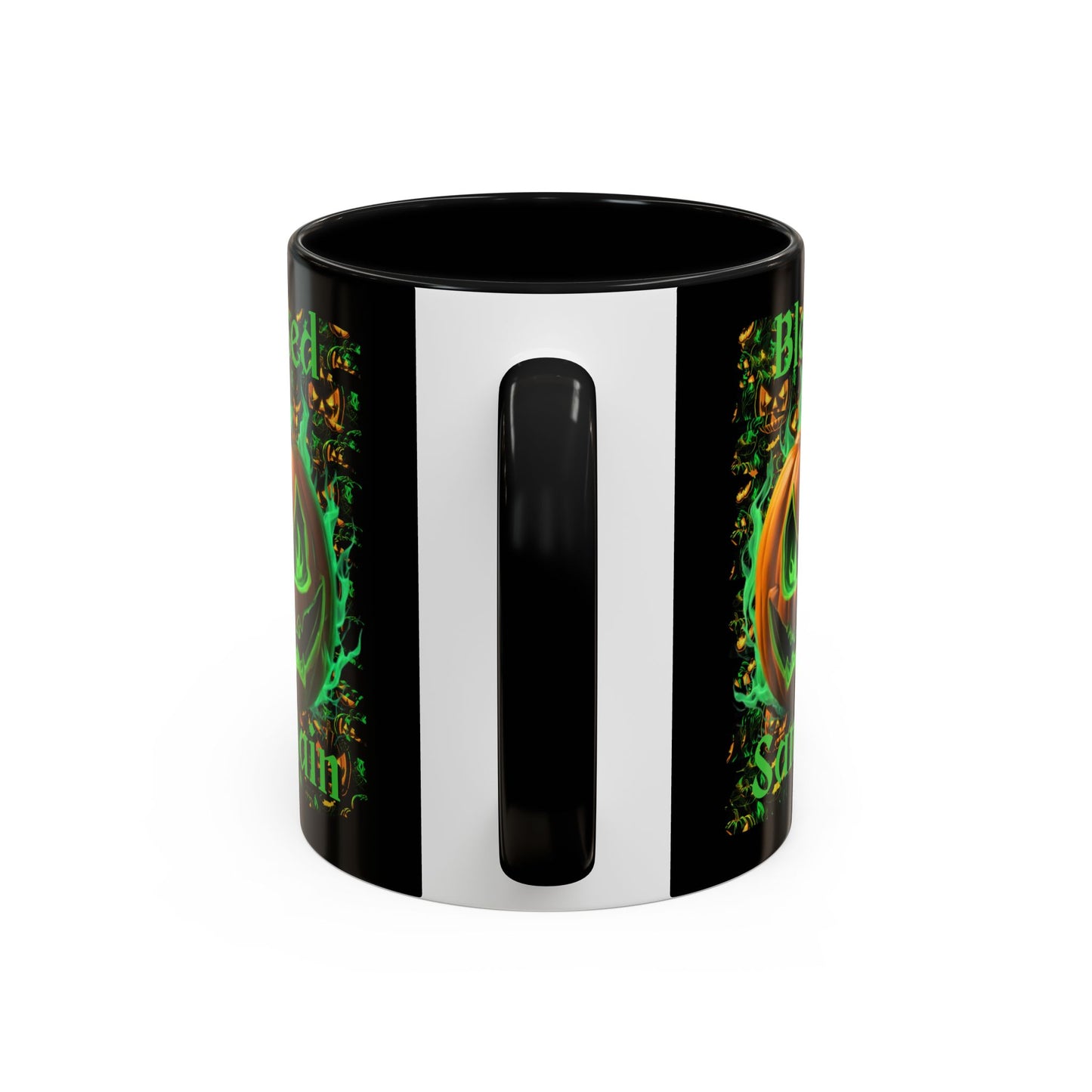Blessed Samhain Green Jack Black Accent Mug by CreepyCrafts.boo