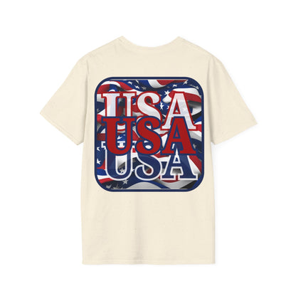 2-sided RED White and Blue USA Patriot LTcolors Unisex T-Shirt by cypherpunkgear