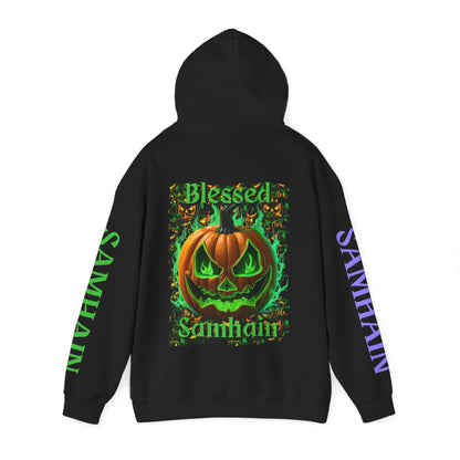 Blessed Samhain Green Jack Hoodie Unisex Hooded Sweatshirt by CreepyCrafts.boo