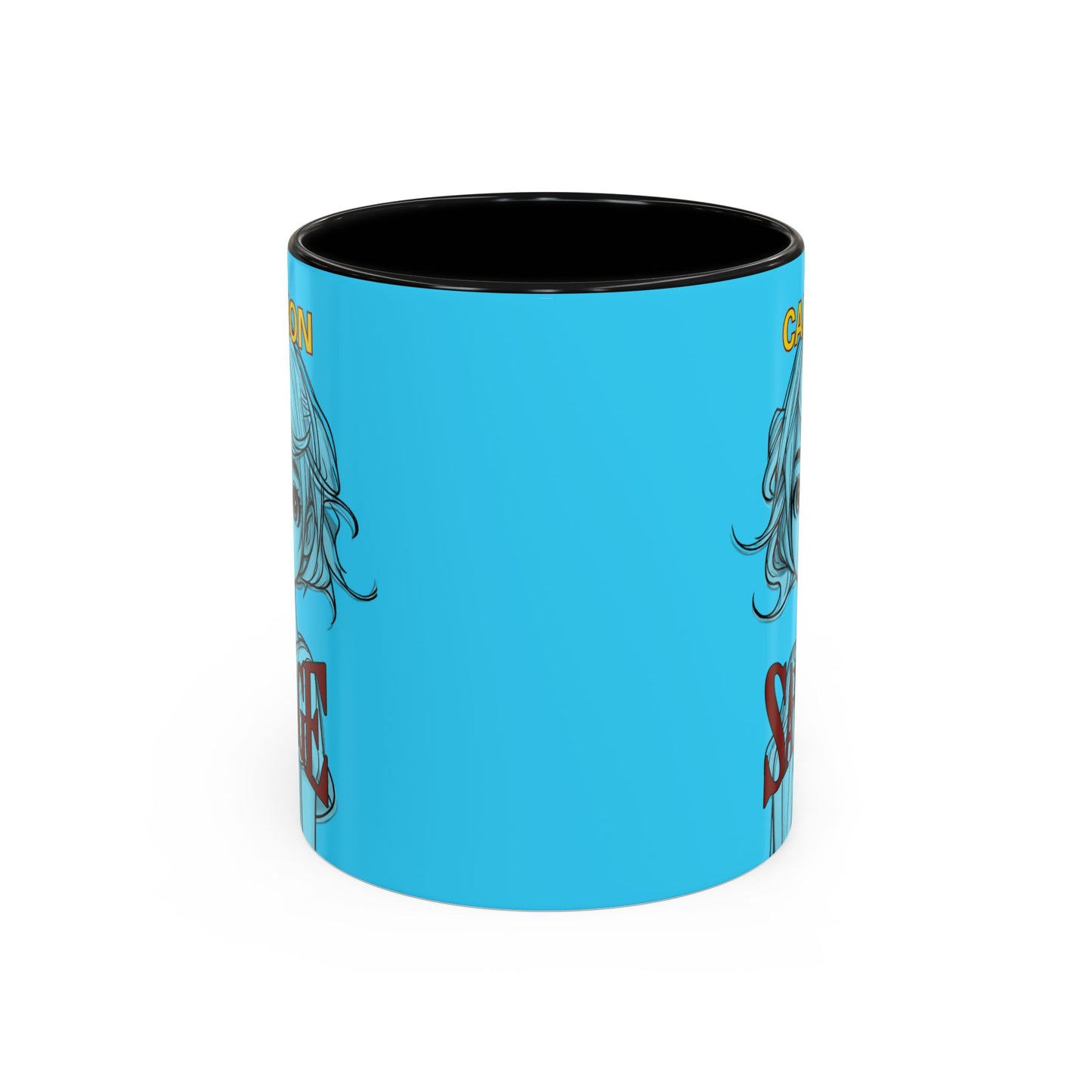 Caution, Savage Light Blue Accent Mug by cypherpunkgear.com