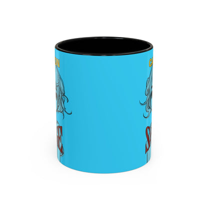 Caution, Savage Light Blue Accent Mug by cypherpunkgear.com
