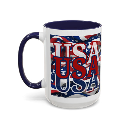 USA Red font Center Patriot Accent Mug by cypherpunkgear.com