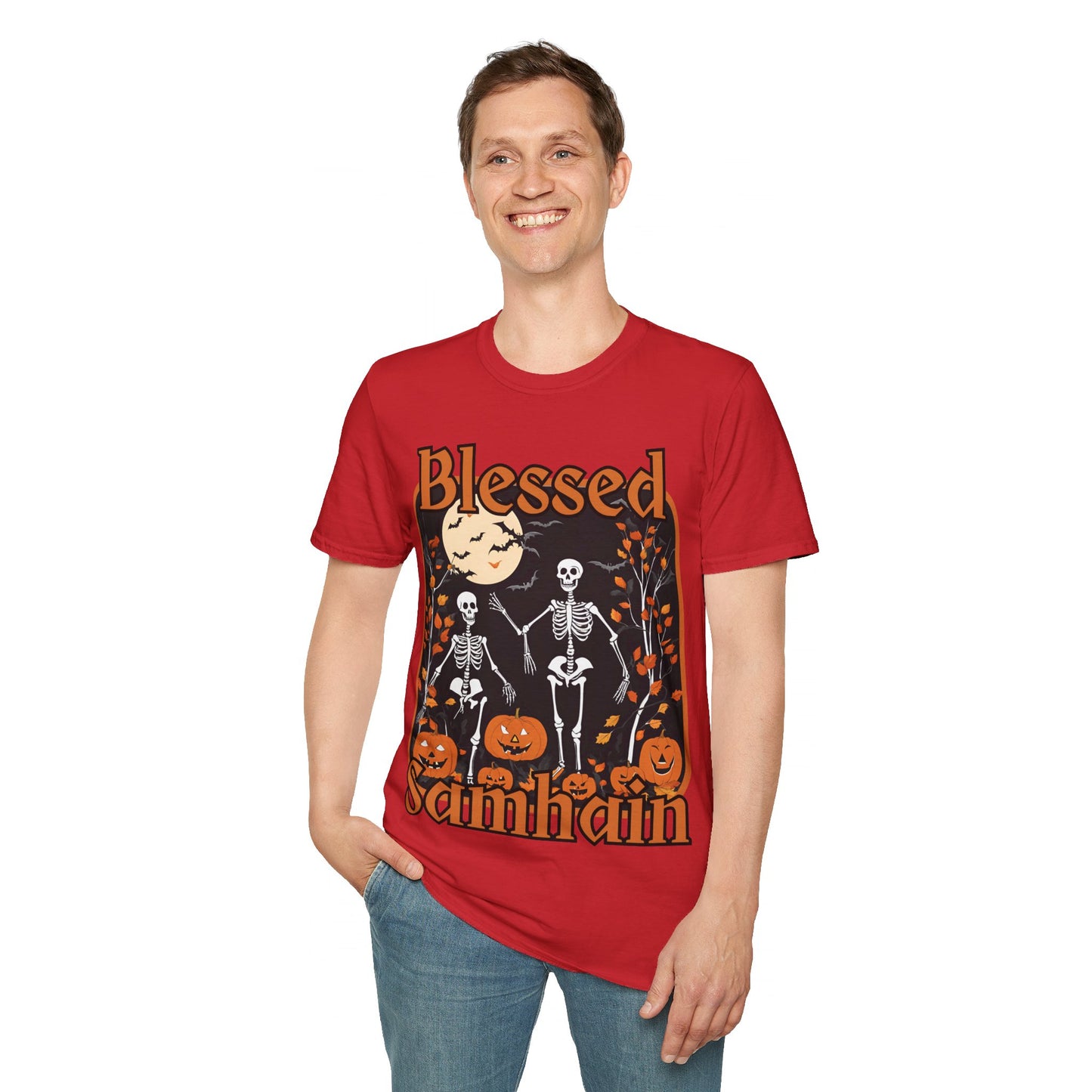 Spooktacular Skeletons of Samhain LTcolors Unisex T-Shirt by cypherpunkgear