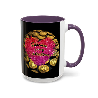 Bitcoin is My Valentine Black Accent Mug by cypherpunkgear.com