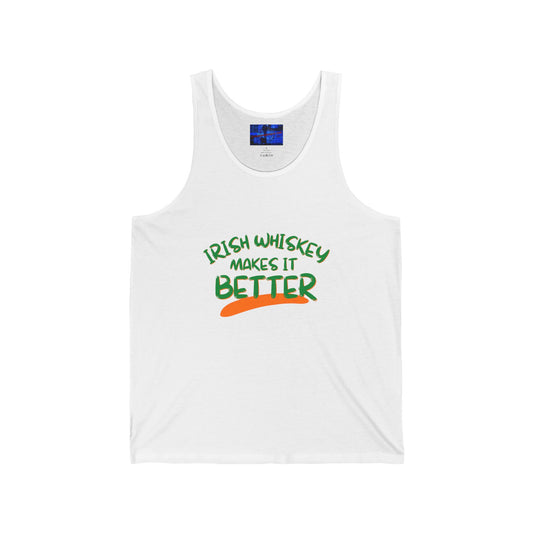 Irish Whiskey makes it better GNfont Unisex Jersey Tank Top by cypherpunkgear.com