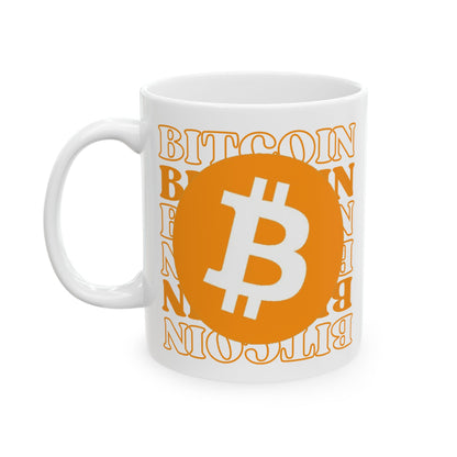 Bitcoin (BTC) White Mug by cypherpunkgear